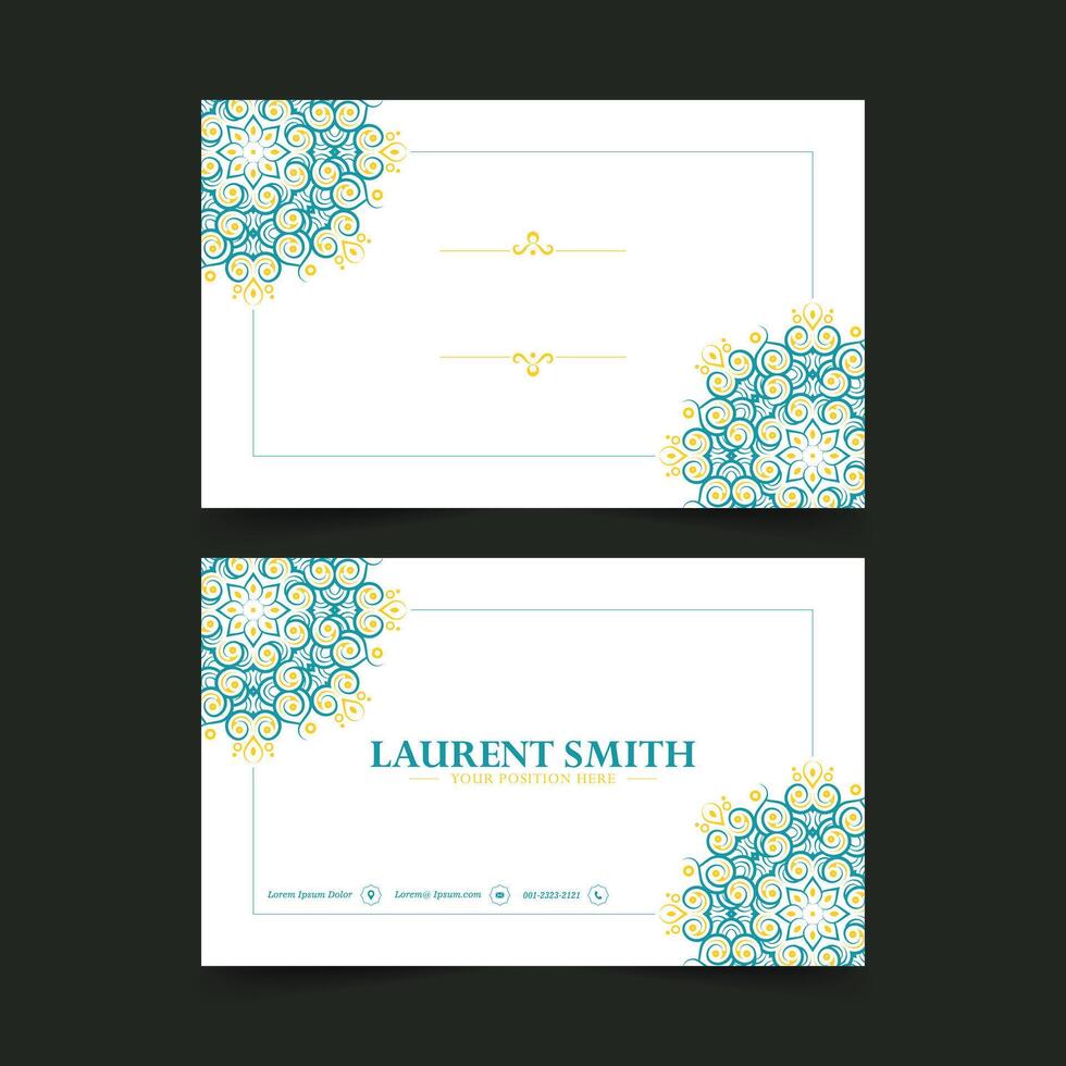 Colorful mandala style business card design. vector