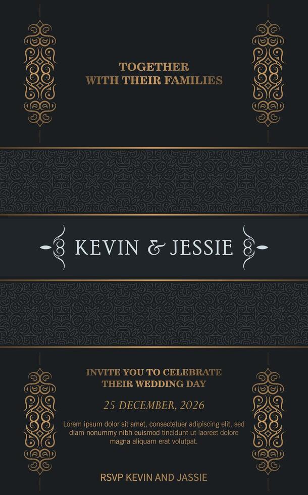 luxury ornament border style invitation. vector