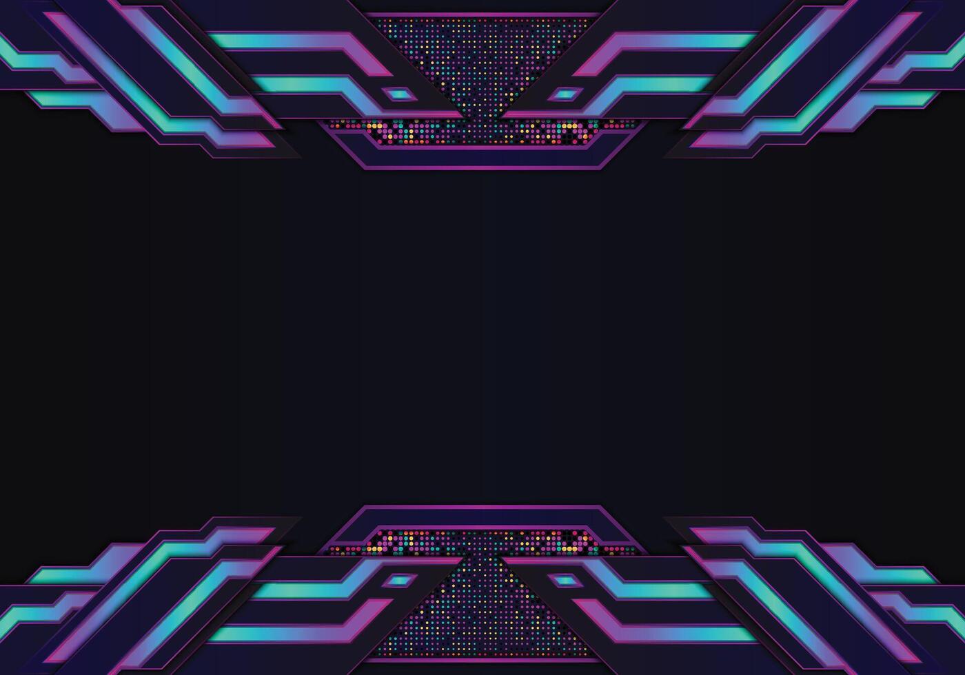 Technology background neon stripes. vector