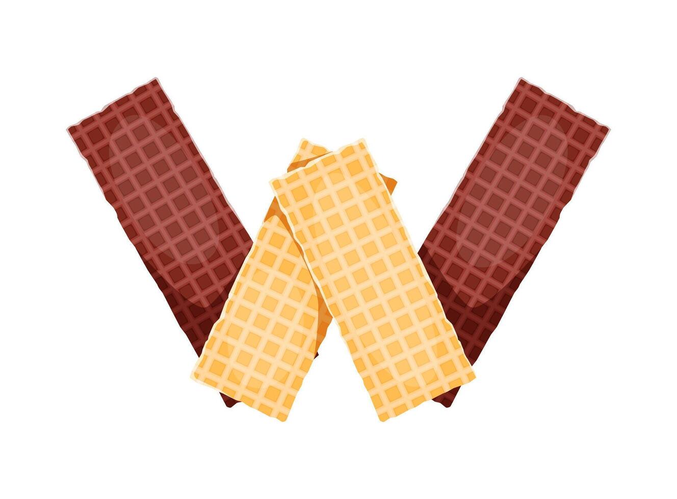Sweet dessert font typeface waffles letter W vector