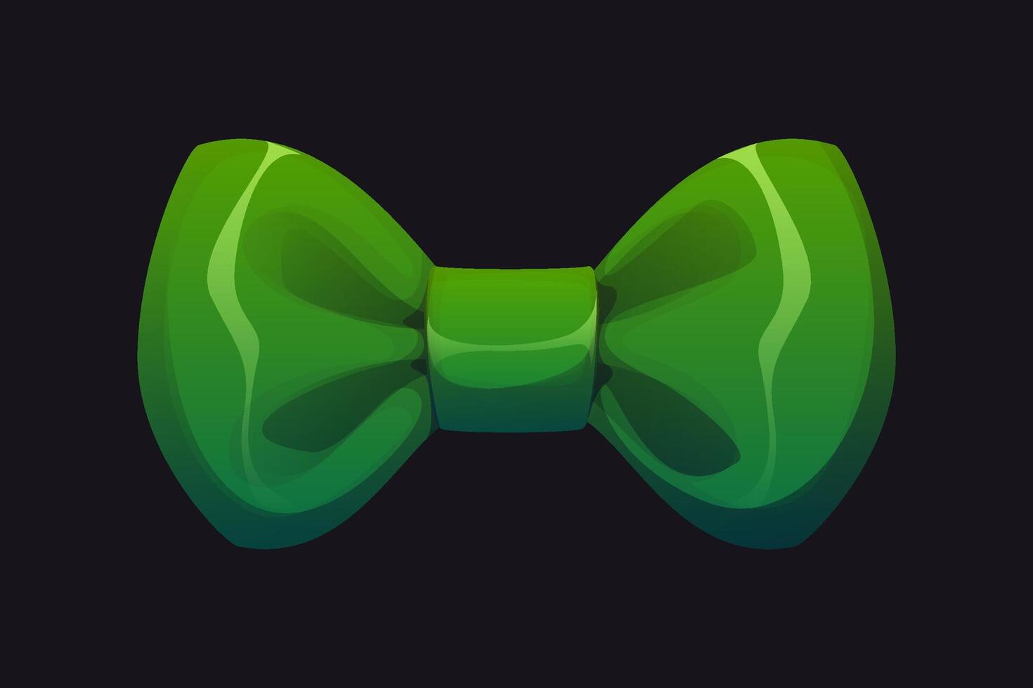 Cartoon green bow tie, St Patrick day object vector