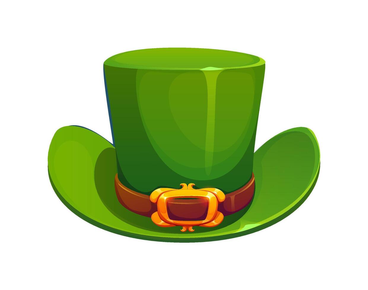 Cartoon green leprechaun hat with a wide brim vector