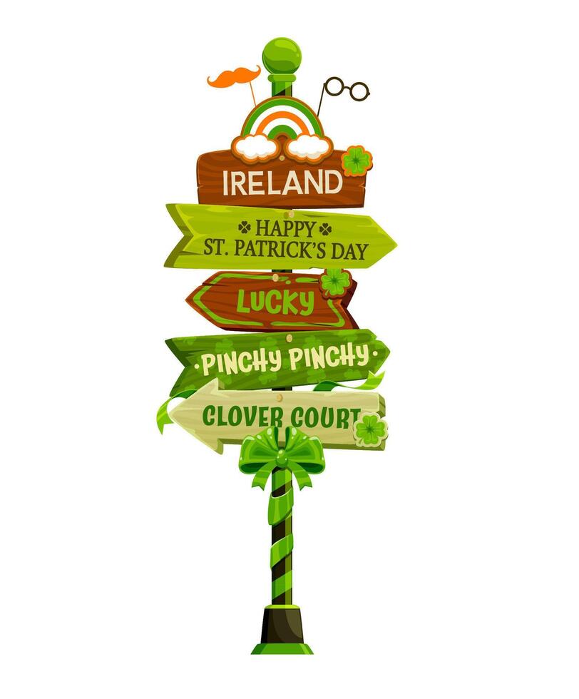 Saint Patrick day sign board Irish holiday signage vector