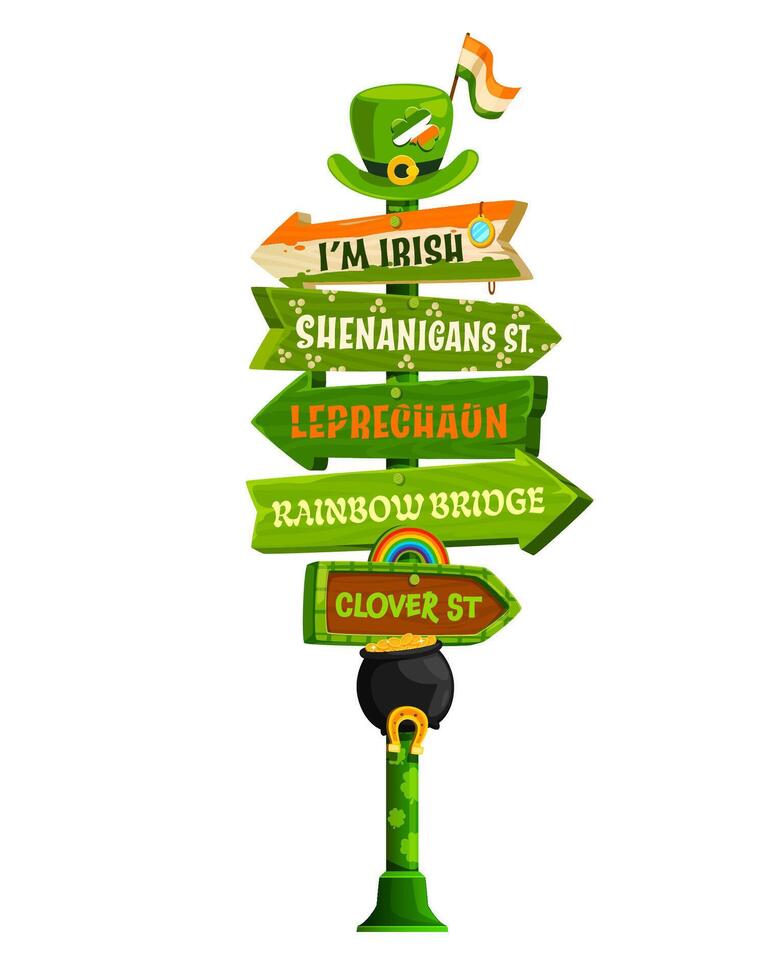 Saint Patrick day sign board Irish signage vector