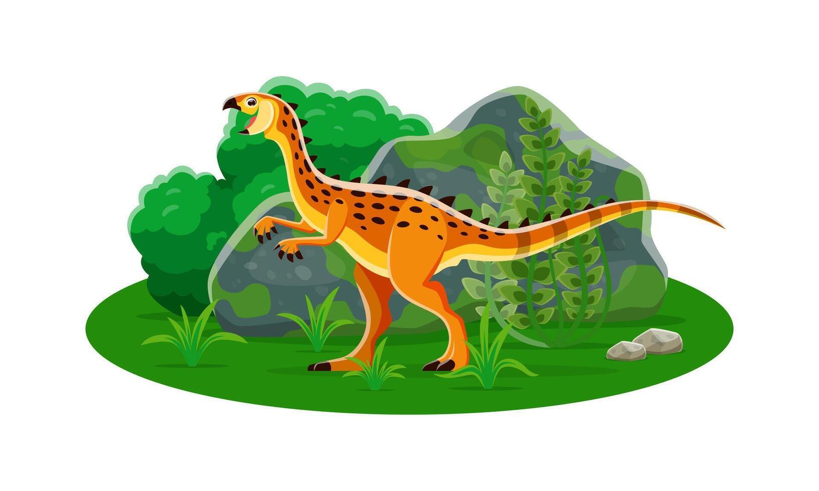 Scutellosaurus prehistoric dino cartoon character vector