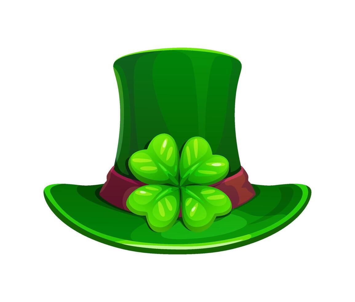 St patricks day hat with clover leaf vector