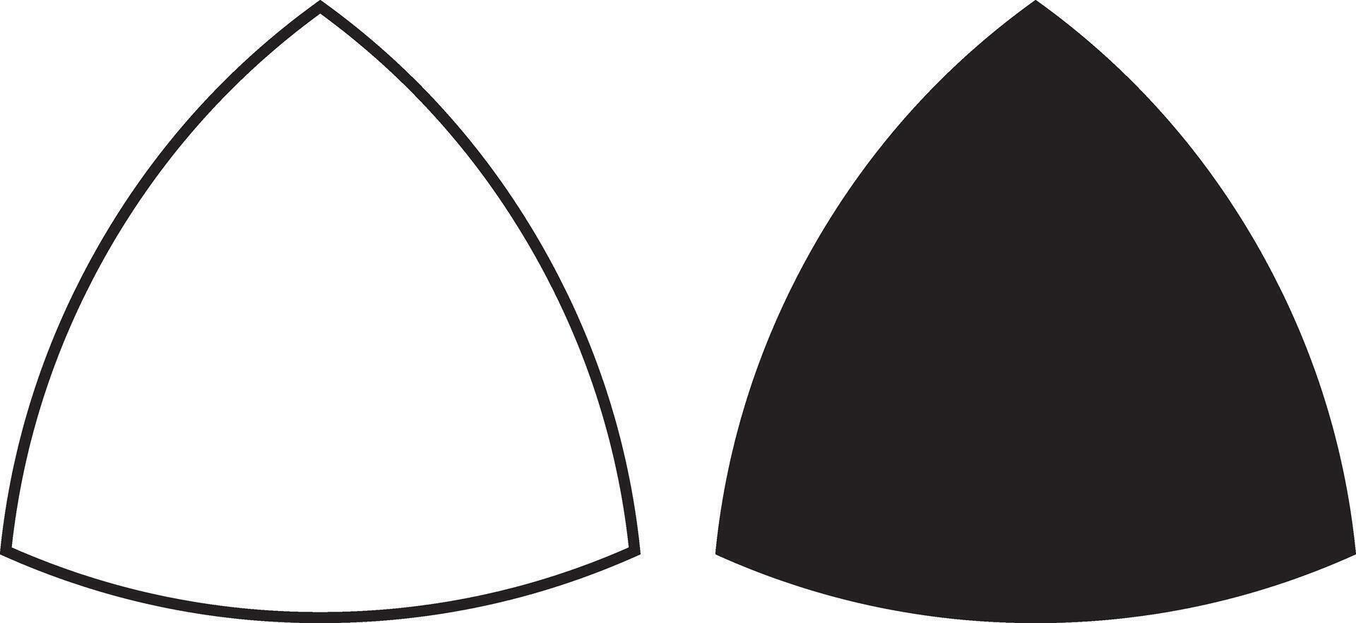 outline silhouette Reuleaux triangle set vector