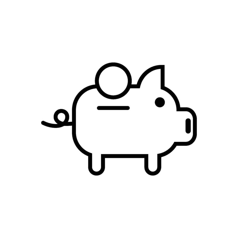 Piggy saving money icon. Business icon line vector