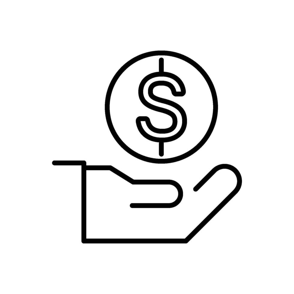compensation money insurance icon. line icon vector