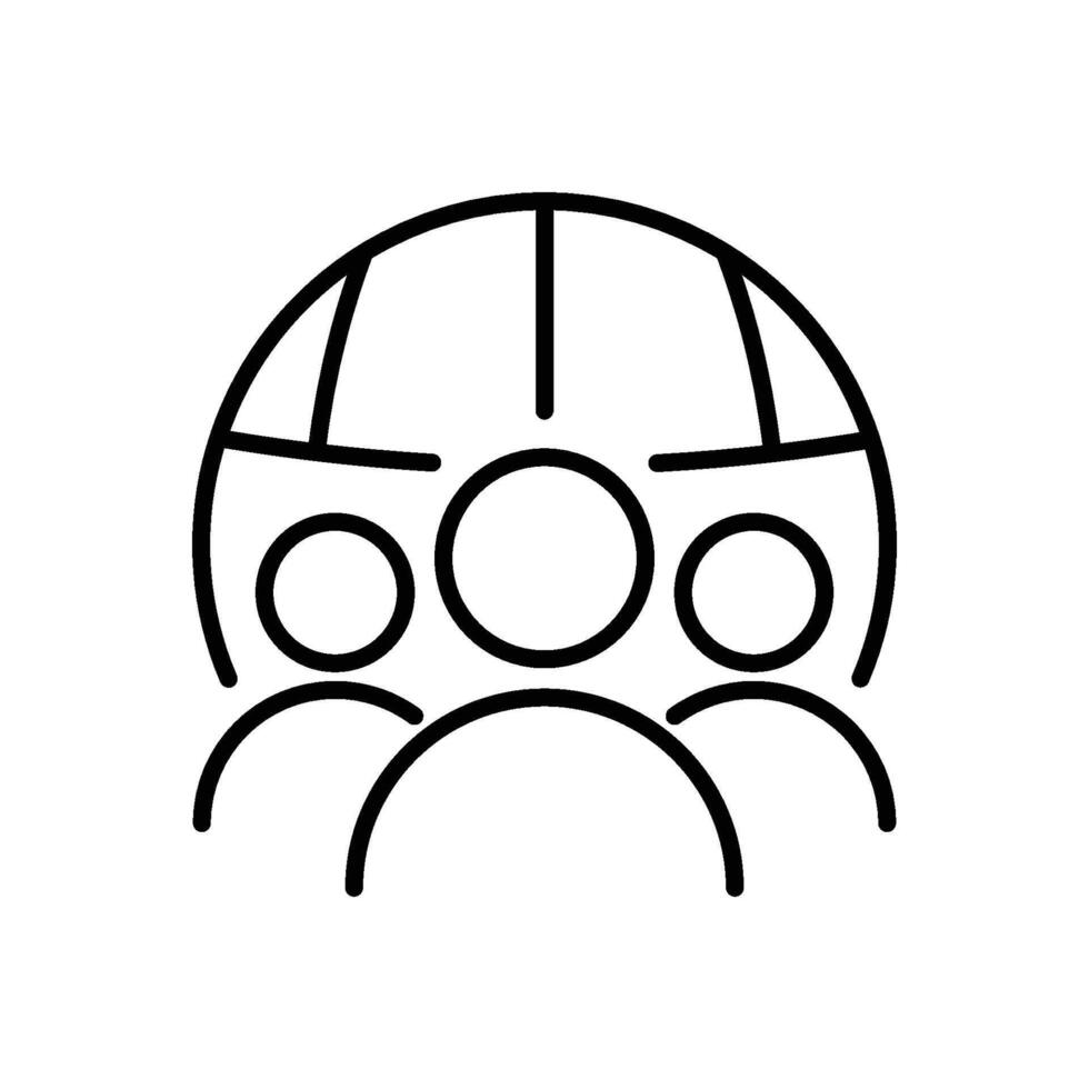 Global networking icon. Business icon line vector