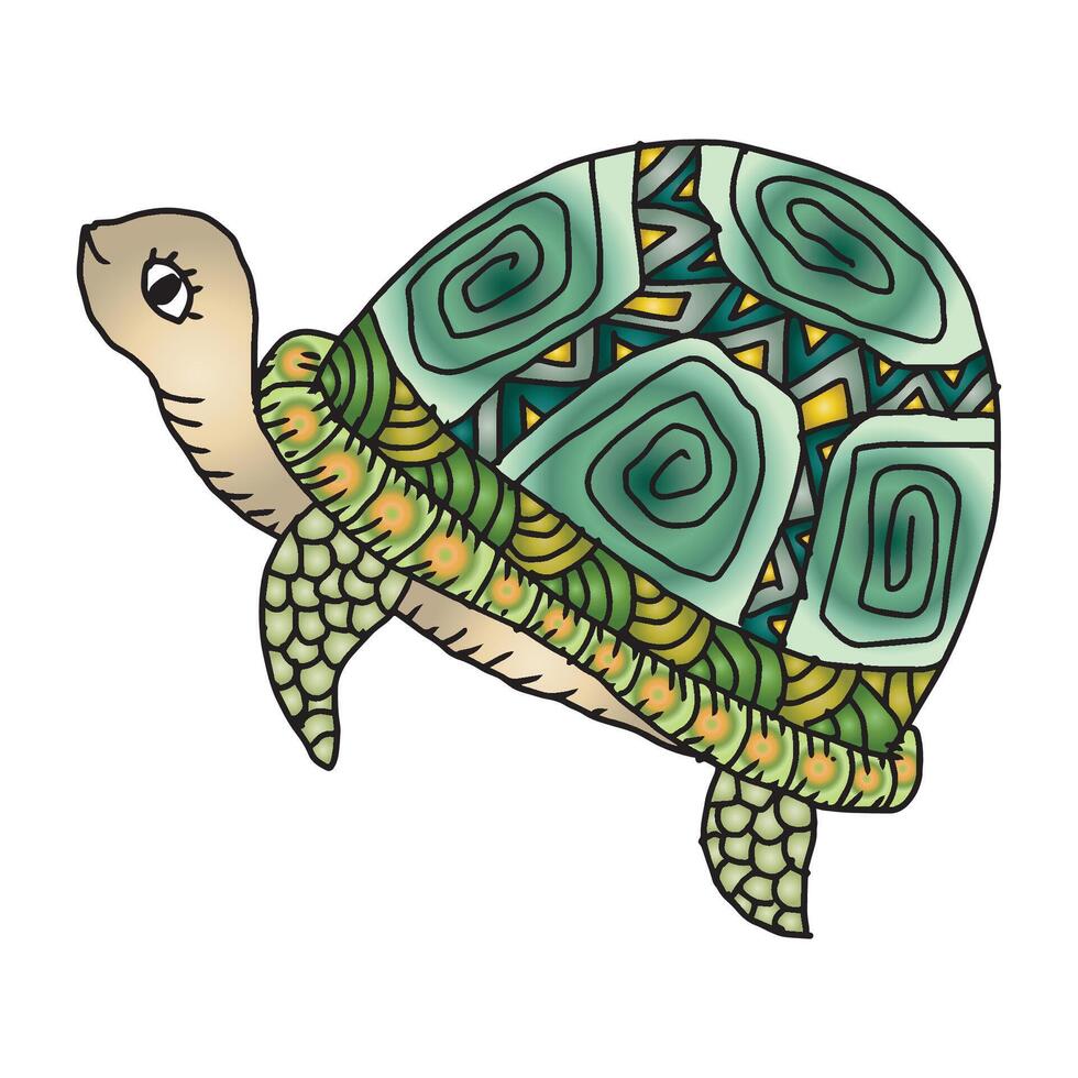 Turtle. Hand drawn doodle illustration. vector