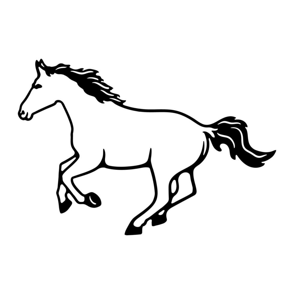 illustration hand draw horse good for coloring book vector