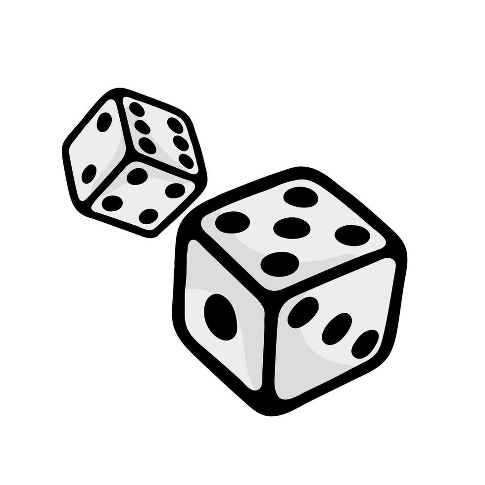 illustration cartoon dice good for sticker vector