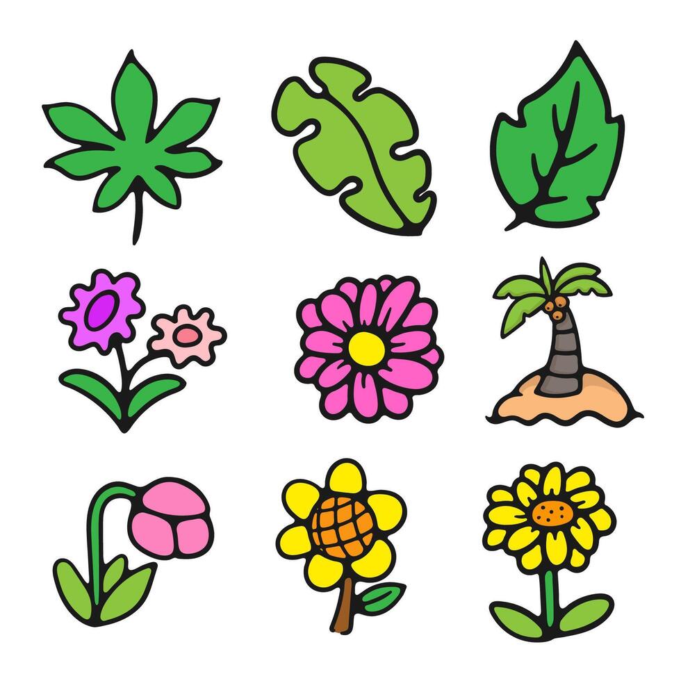 illustration flower on white background good for sticker vector
