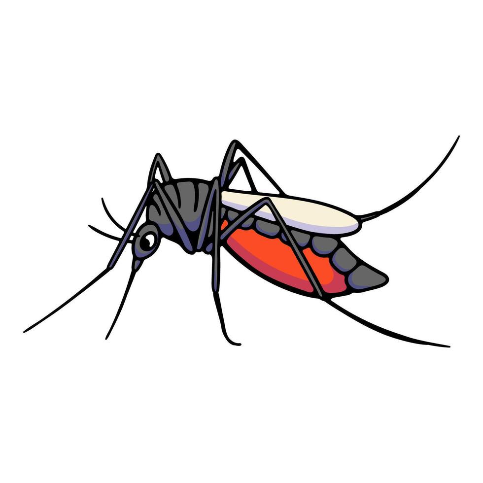 illustration cartoon mosquito on white background vector