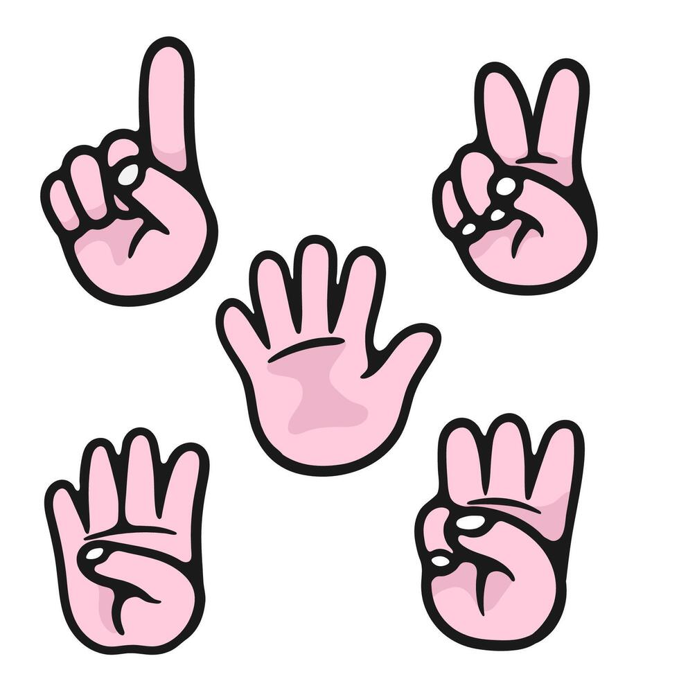 illustration cartoon hand collection set good for sticker vector