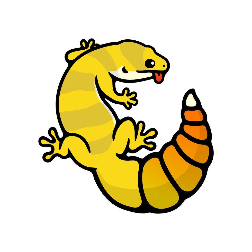 illustration cartoon gecko on white background vector