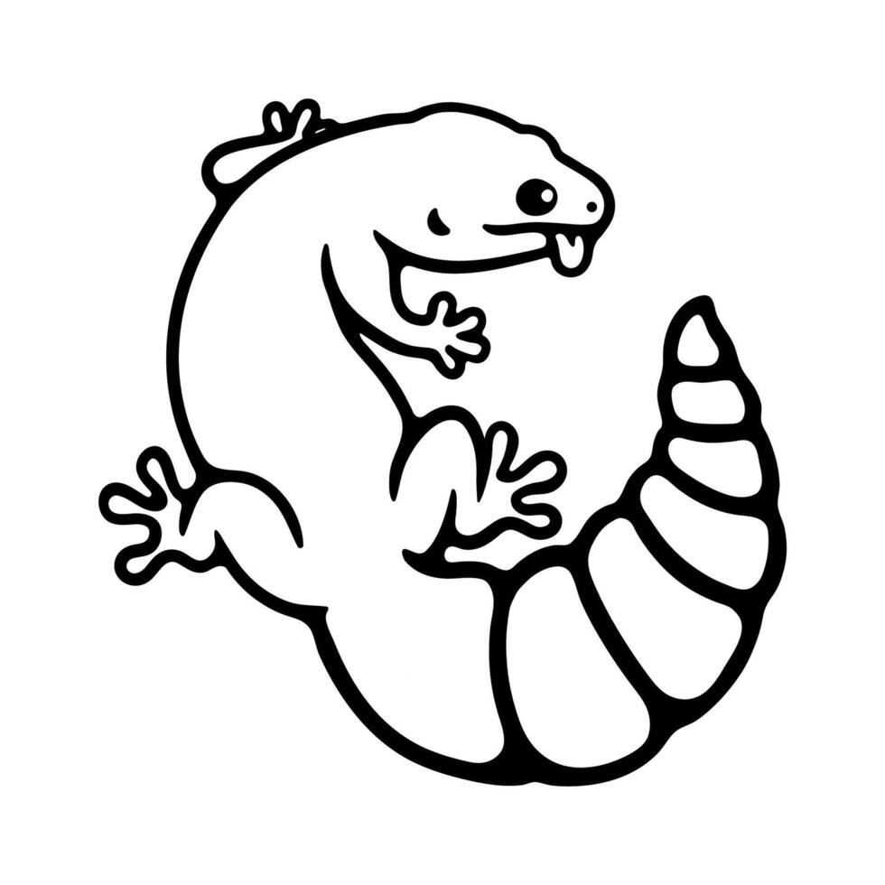 illustration hand draw gecko on white background vector