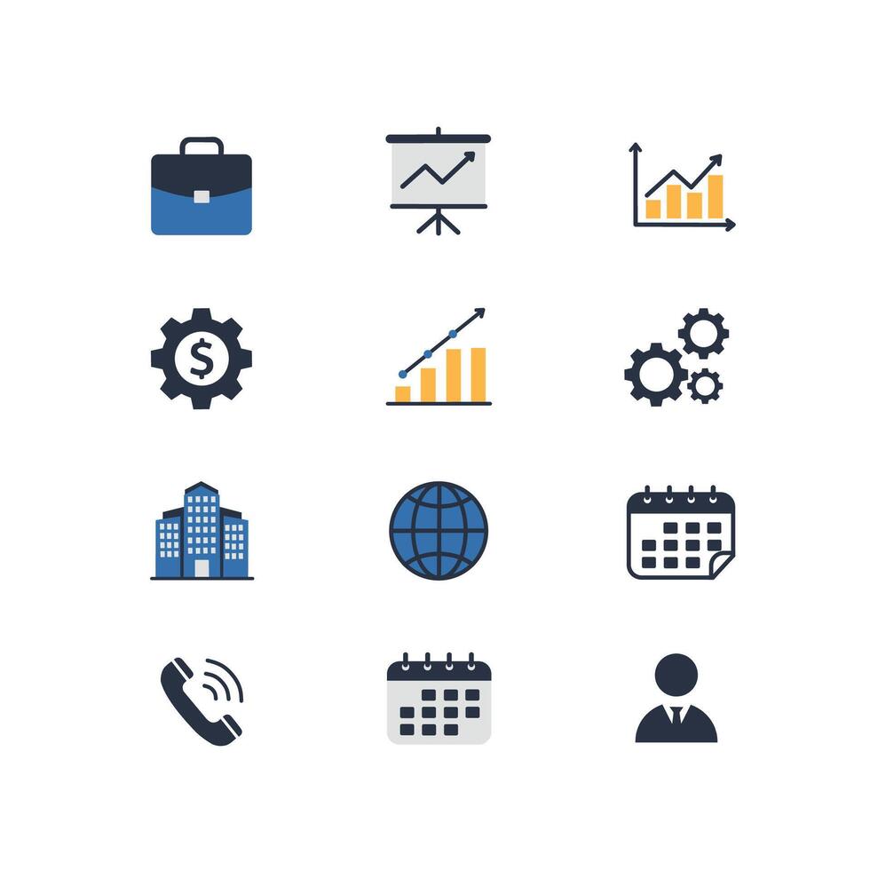 Simple design of bussiness icon set vector