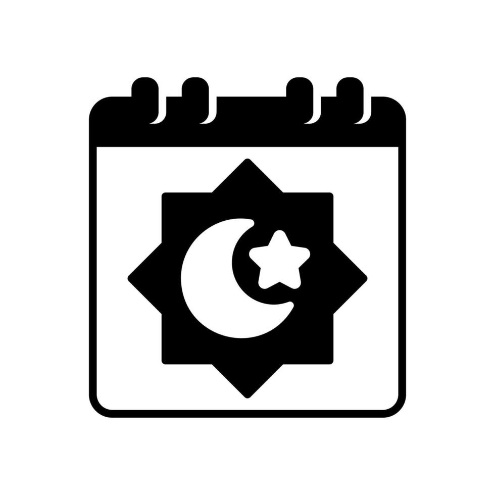 Hijri calendar icon for determining Ramadan and eid vector
