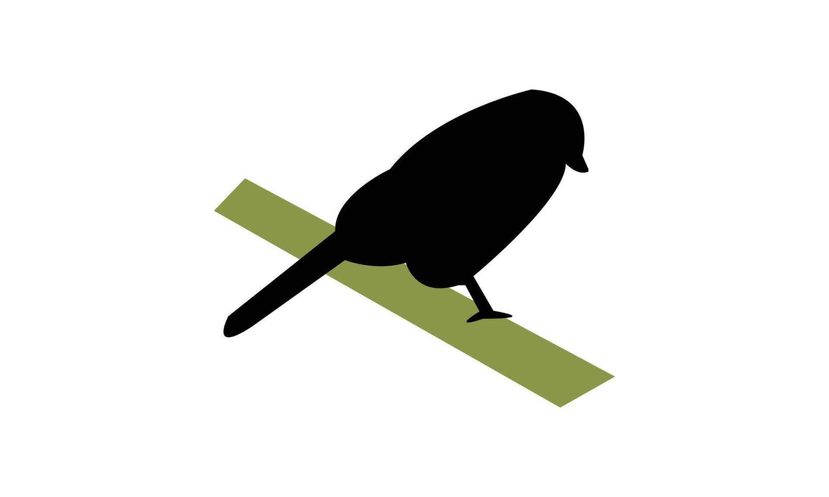 African grey flycatcher black Silhouette vector