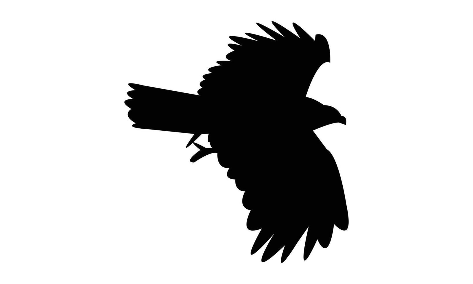 Flying African harrier hawk bird Silhouette Design And Illustration. vector