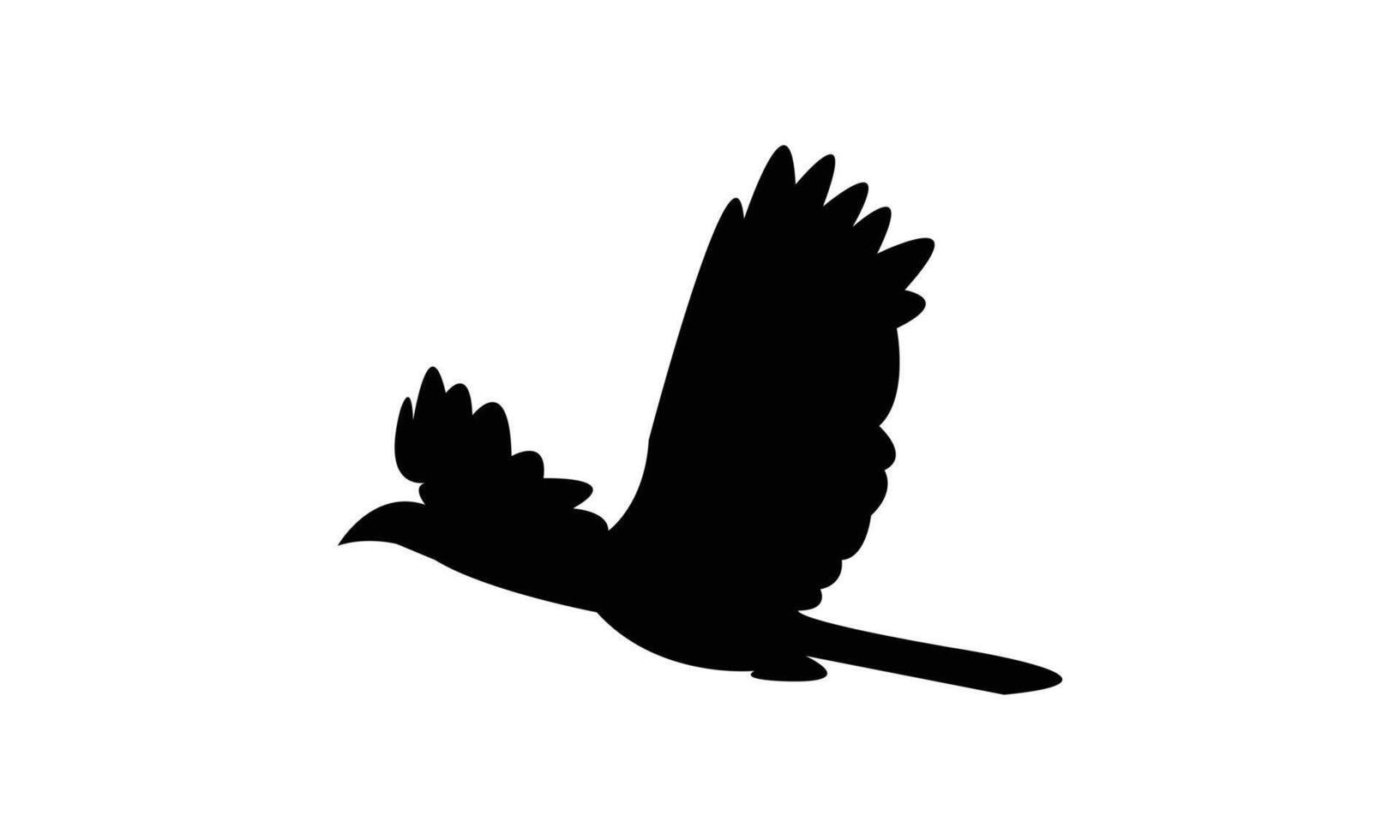 Flying African grey hornbill bird Silhouette Design And Illustration. vector