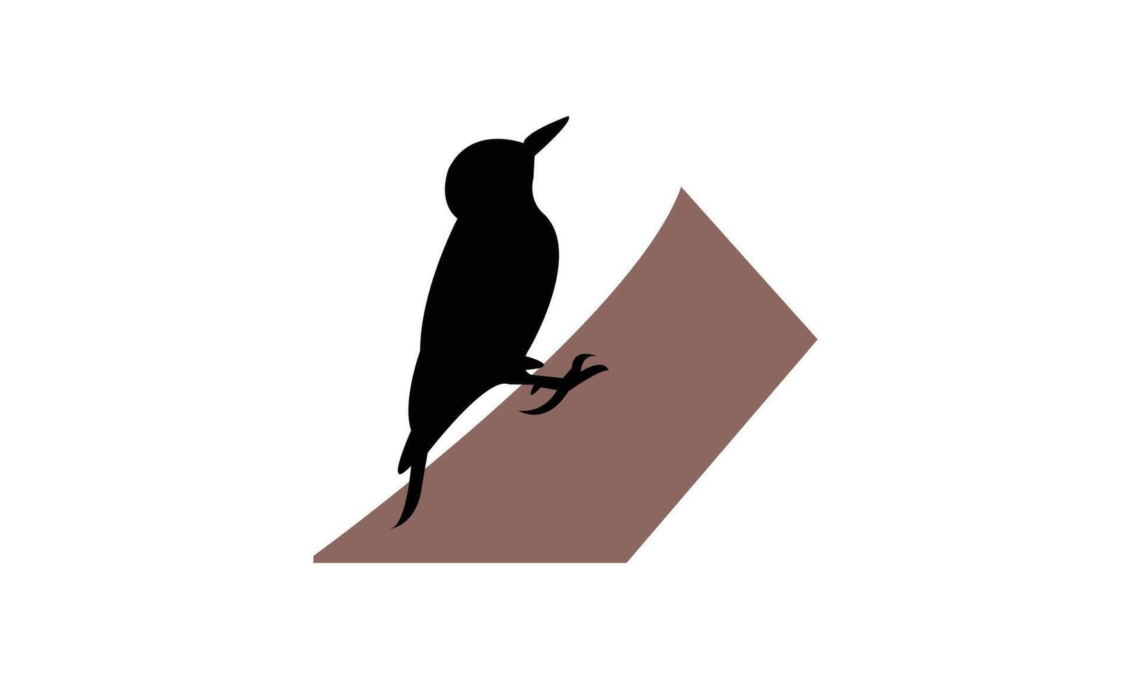 African grey woodpecker bird Silhouette Design And Illustration. vector