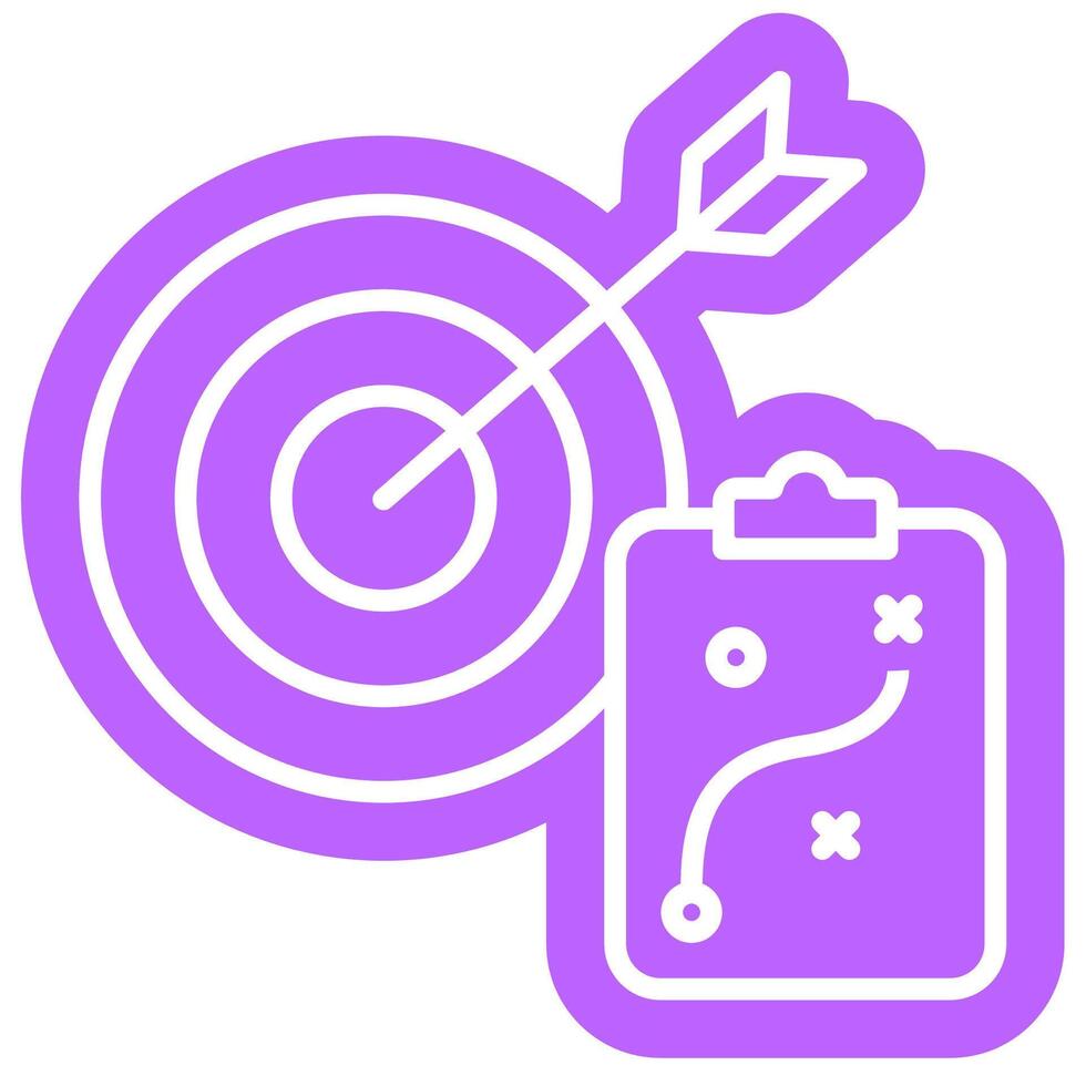 Business Plan goal outline colour icon vector