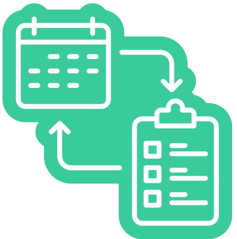 Scheduled Report outline colour icon vector