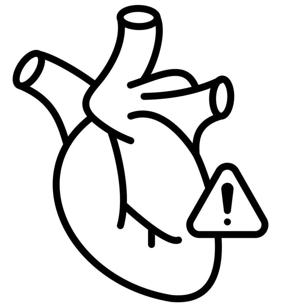 Hearth Attack illness outline icon vector