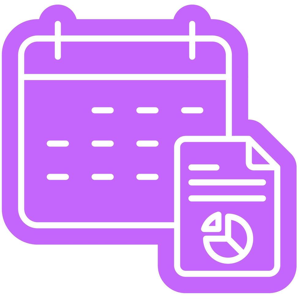 Scheduled Report month outline colour icon vector
