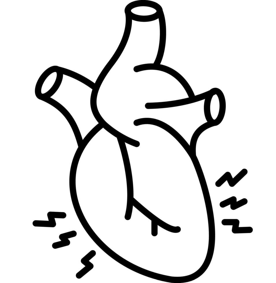 Heart Attack disease outline icon vector