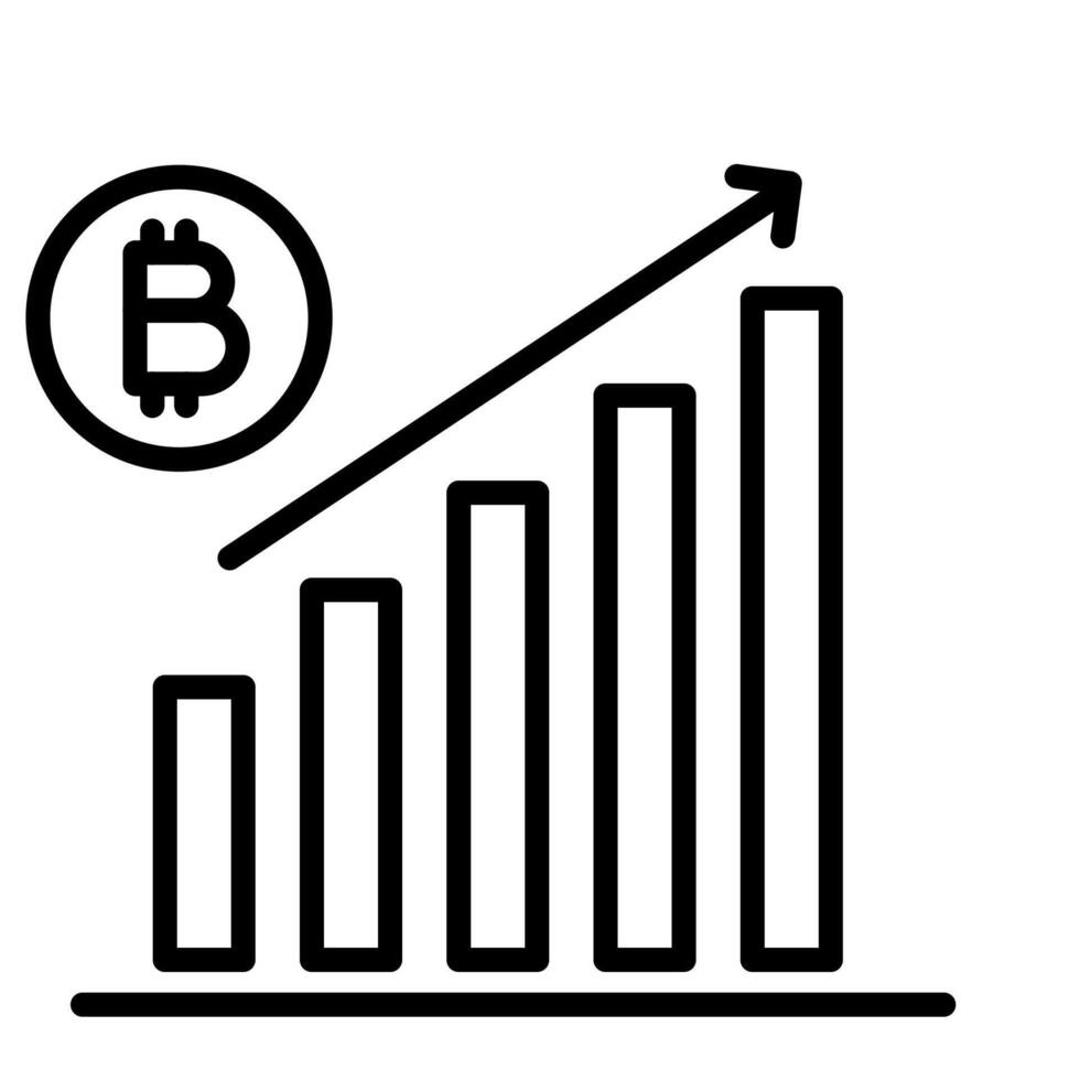 Cryptocurrency trade outline icon vector