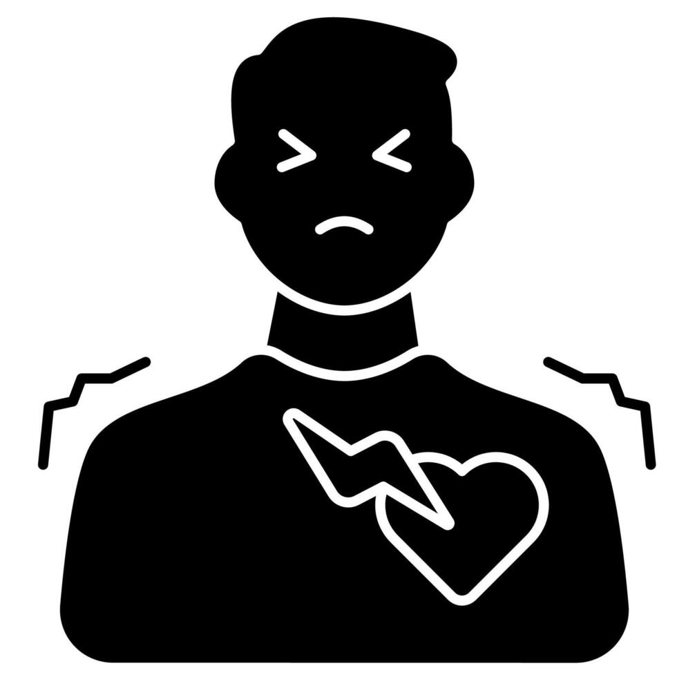 Hearth Attack patient solid icon vector
