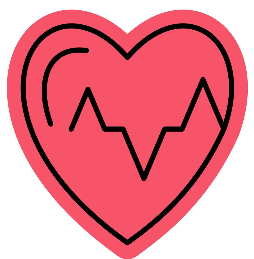 Heart Attack organ outline colour icon vector