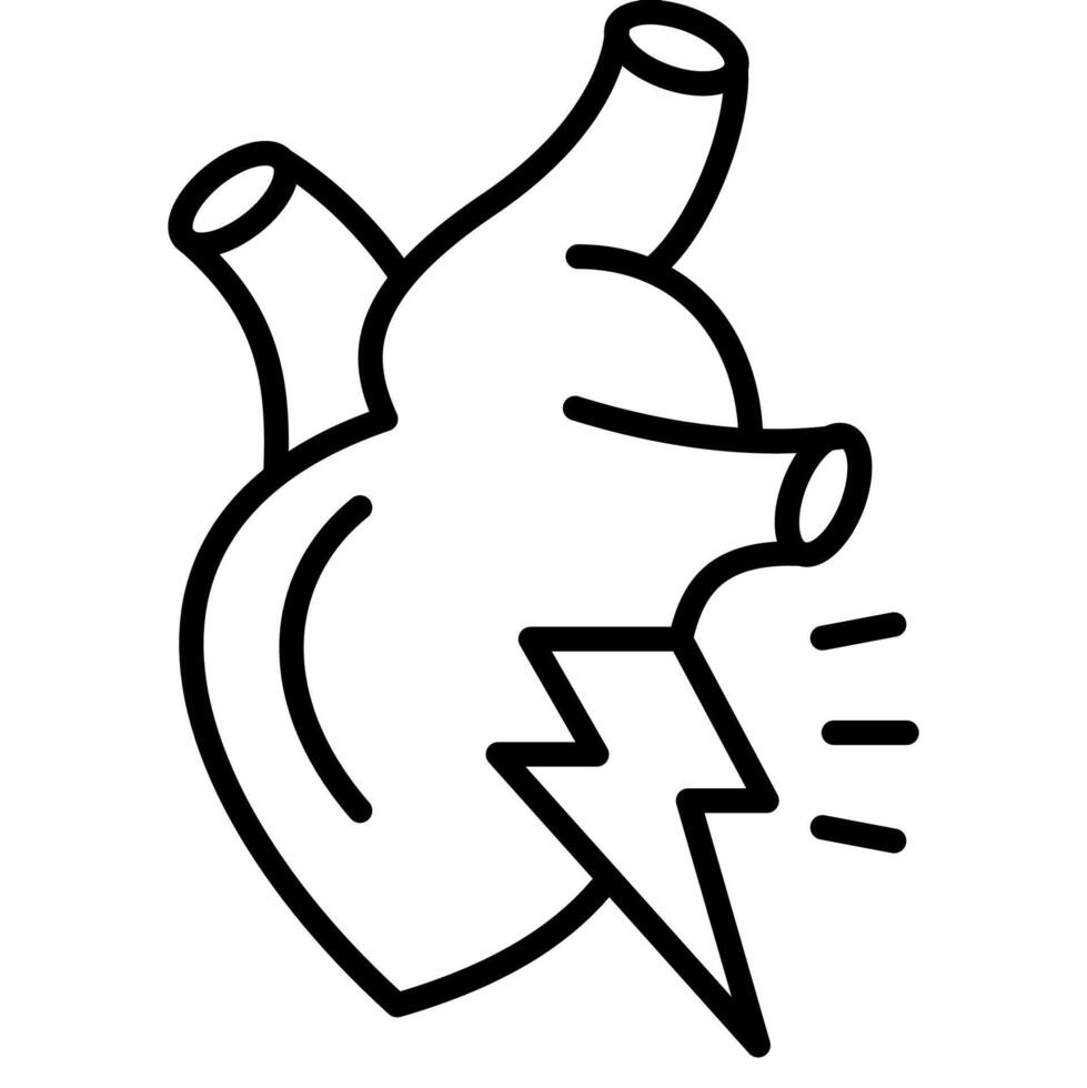 Hearth Attack symptoms outline icon vector