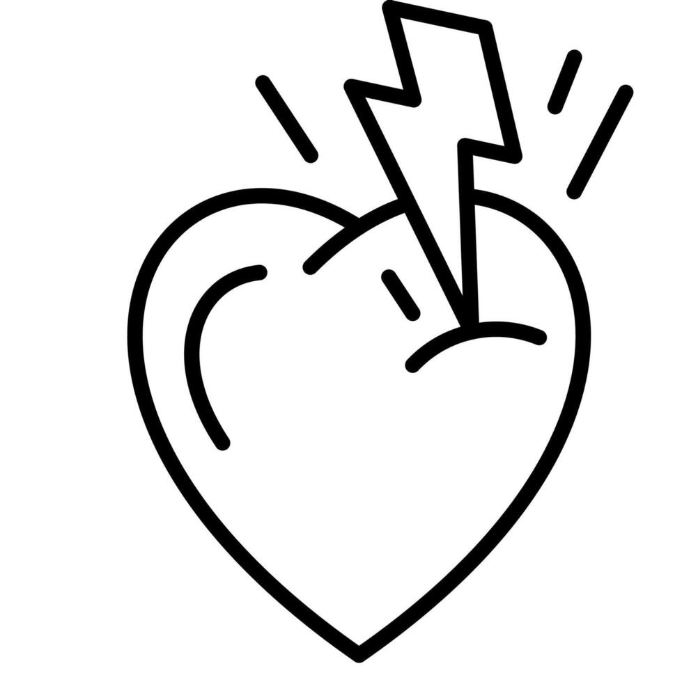 Heart Attack outline icon vector