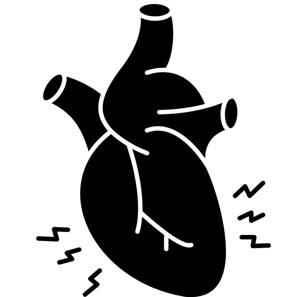 Heart Attack disease solid icon vector