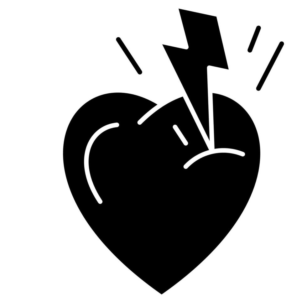Heart Attack solid icon vector
