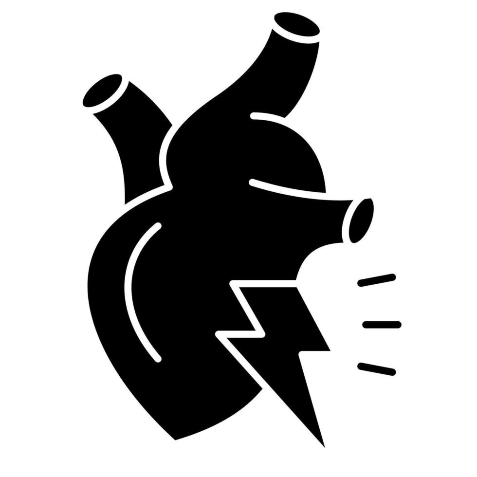 Hearth Attack symptoms solid icon vector