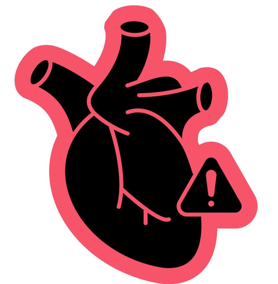 Hearth Attack illness solid colour icon vector
