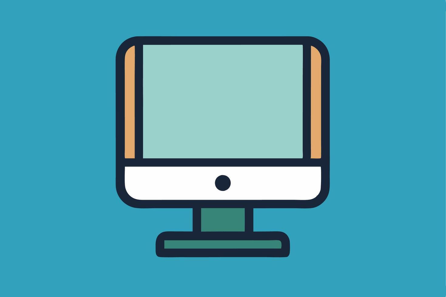 Flat graphic representation of a widescreen monitor vector