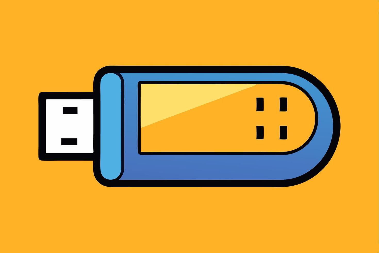 Simple flat design of a colorful USB flash drive icon vector
