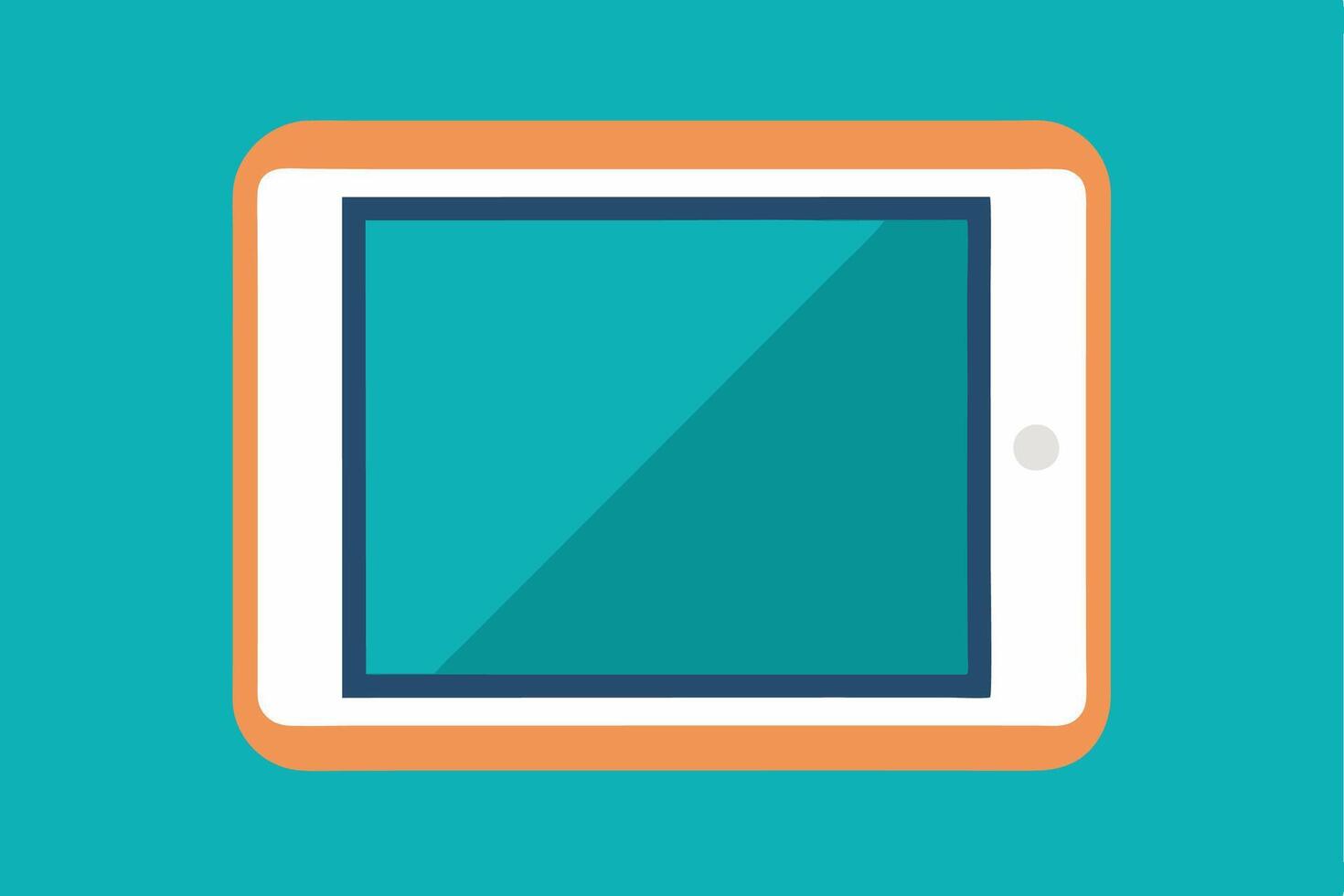 Minimalist flat design of a modern tablet icon vector