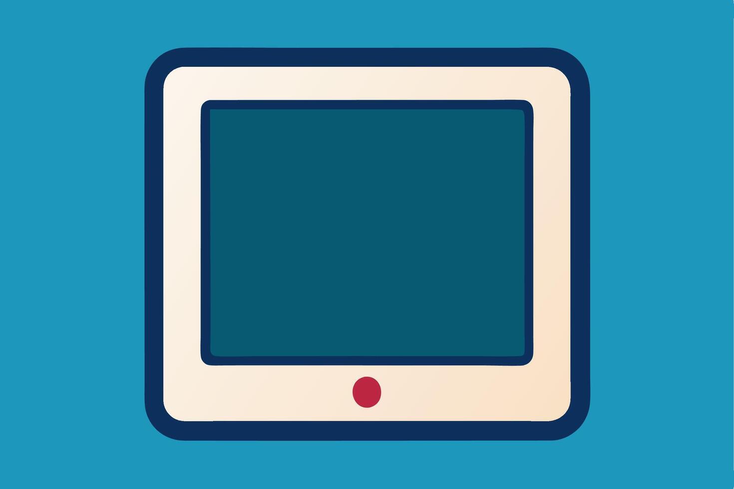 Flat minimalist graphic of a digital tablet vector