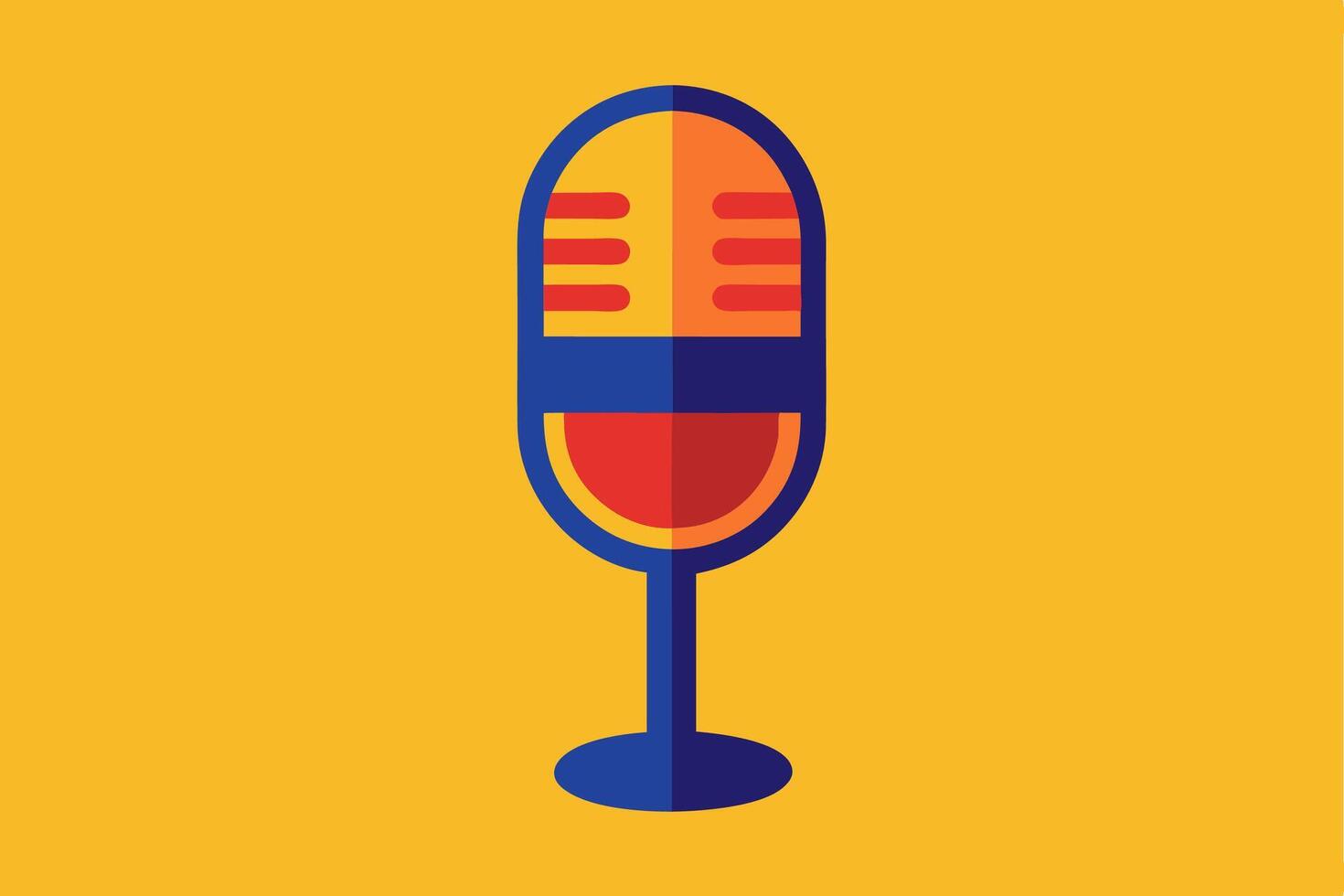 Minimalist microphone illustration in a fun design vector
