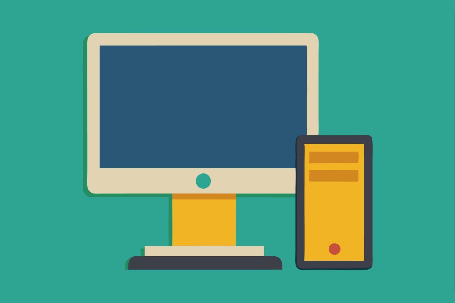 Flat digital rendering of a stylish monitor vector