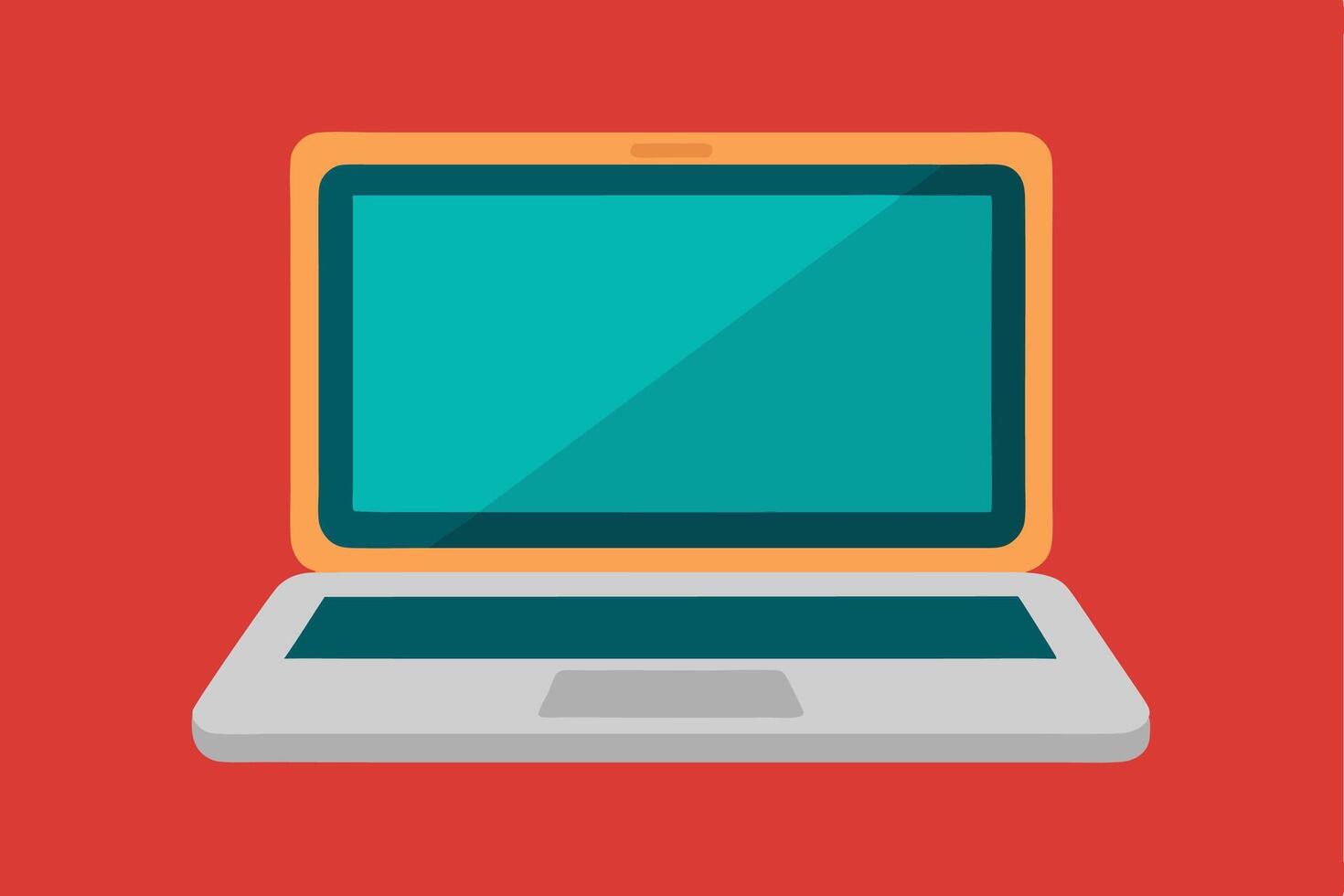 Minimalist illustration of a sleek laptop vector