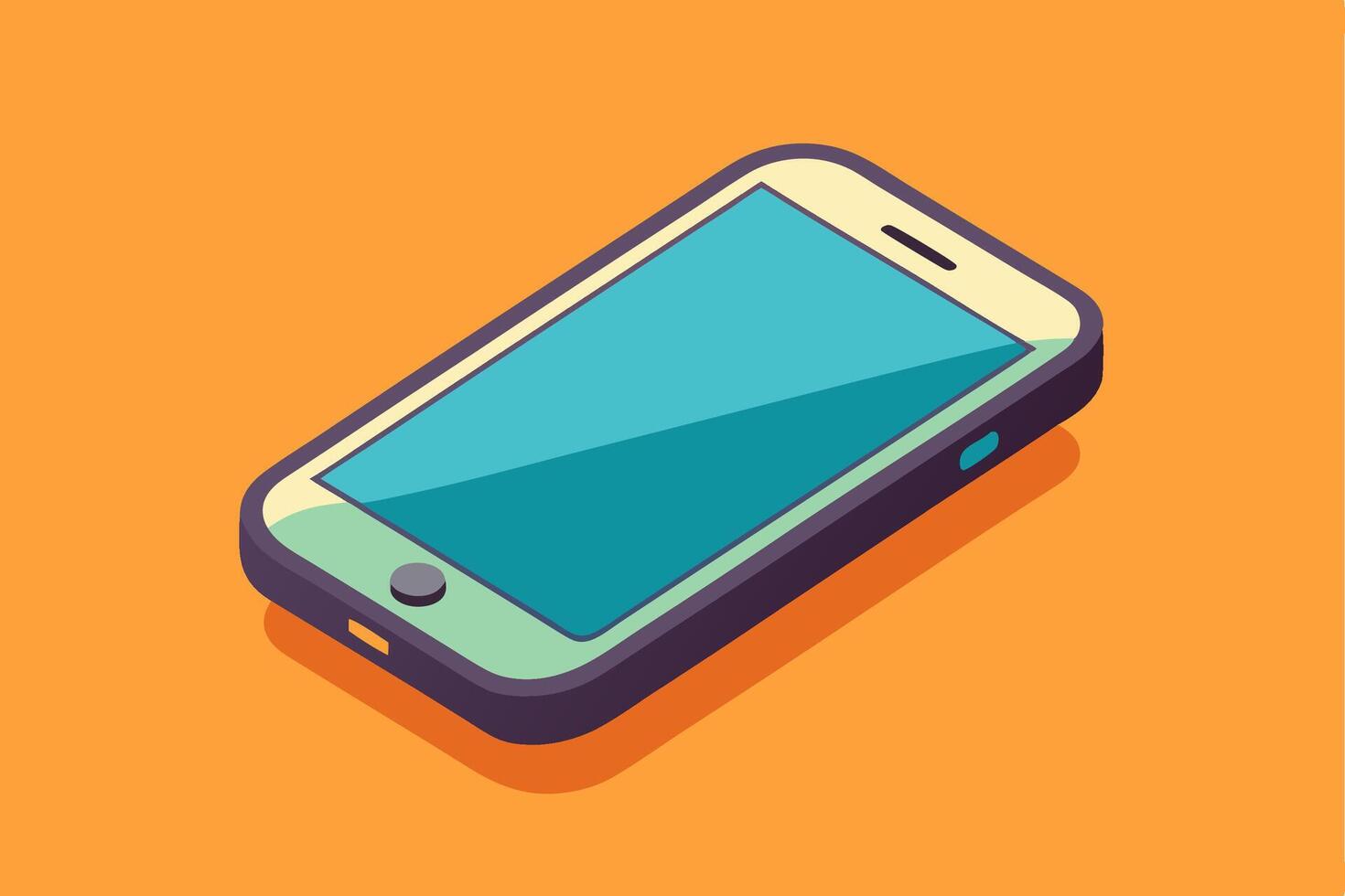 Flat style depiction of a touchscreen phone vector